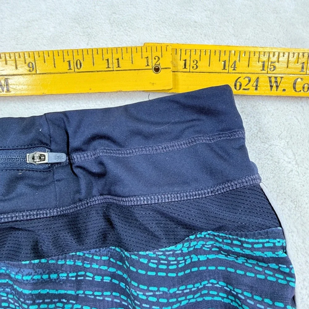 Athleta Women Size 6 Navy Teal Abstract Print Athletic Running‎ Tennis Skort